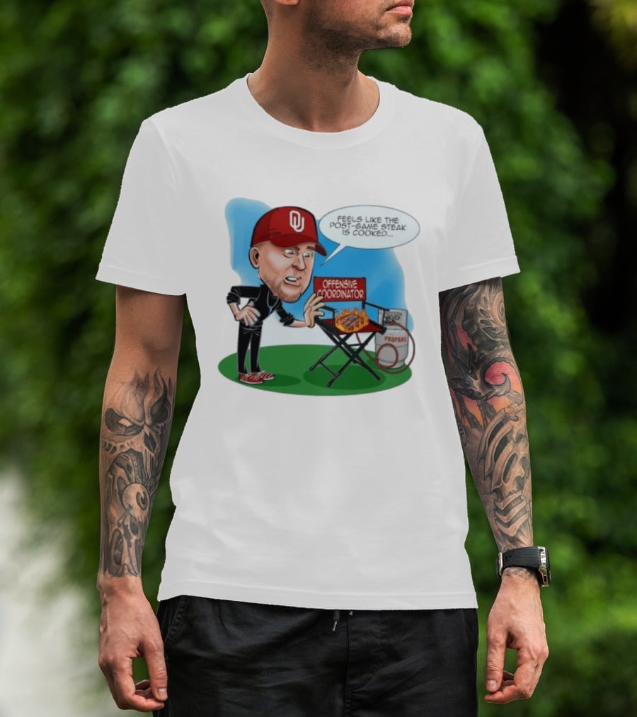 Brent Venables Oklahoma Sooners Offensive Coordinator Cartoon Steak Propane T-Shirt