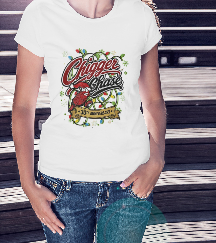 Chigger Chase Christmas Lights 30th Anniversary Celebration T-Shirt