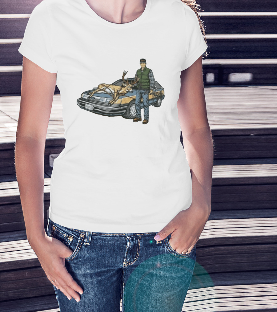 Clark Griswold Christmas Vacation With Deer On Car T-Shirt