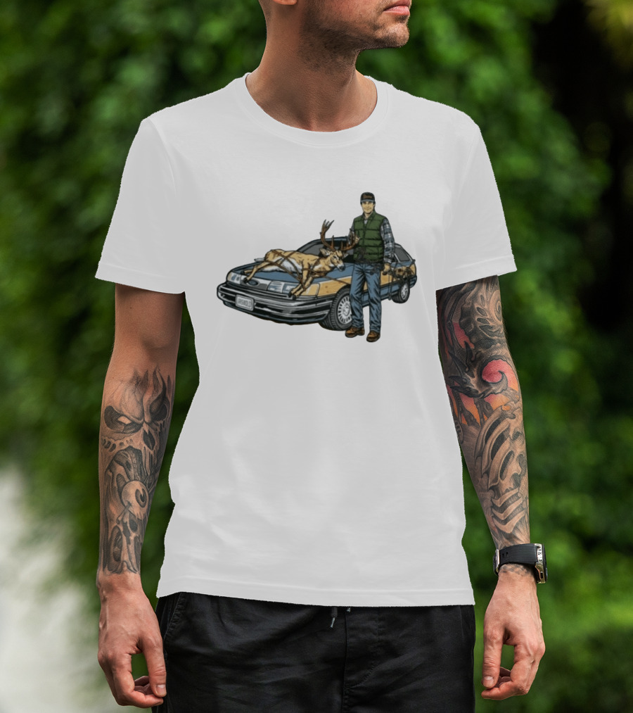 Clark Griswold Christmas Vacation With Deer On Car T-Shirt