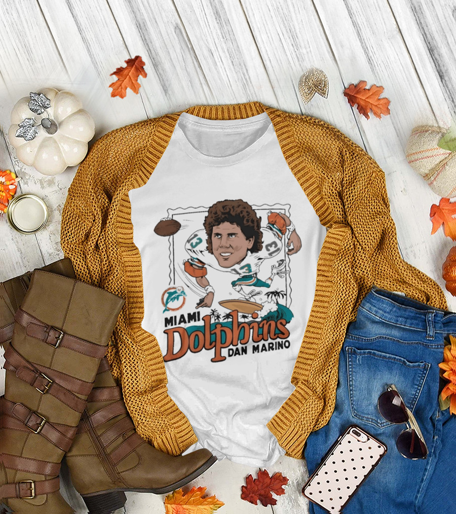 Dan Marino Miami Dolphins Caricature Homage Player Football T-Shirt