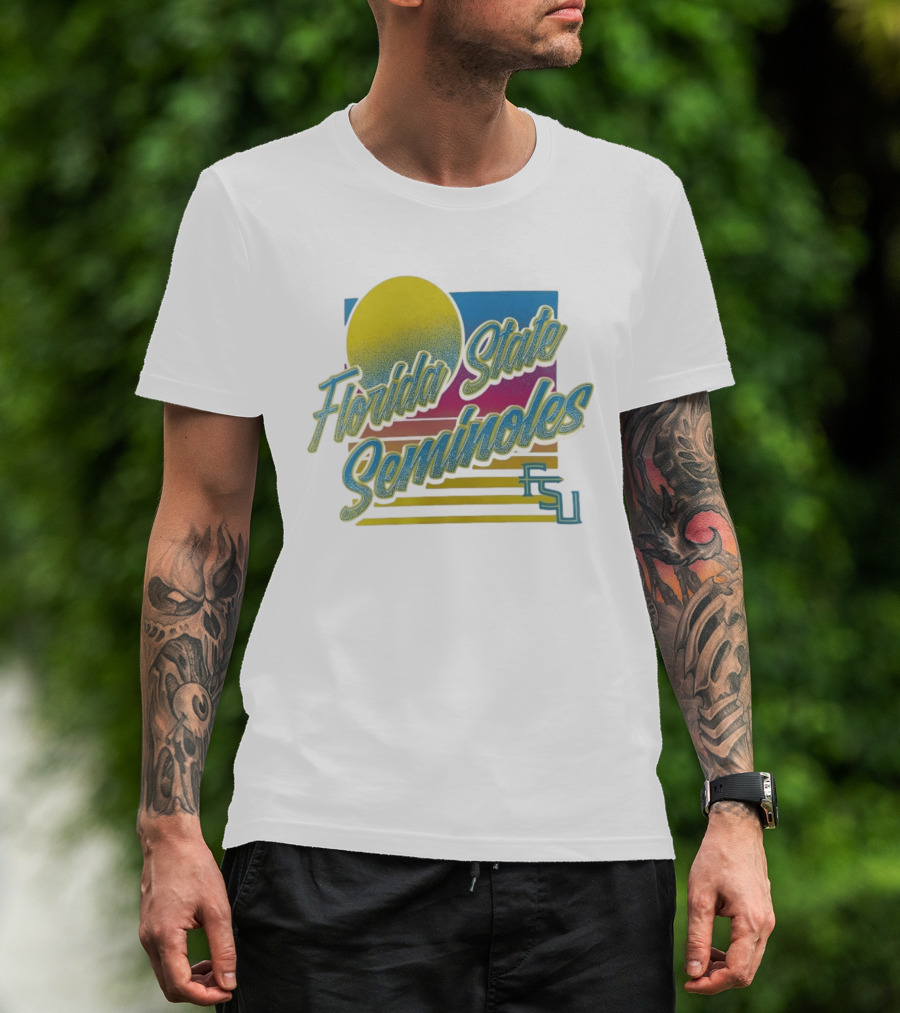 Florida State Seminoles FSU Retro College Sports Sunset T-Shirt