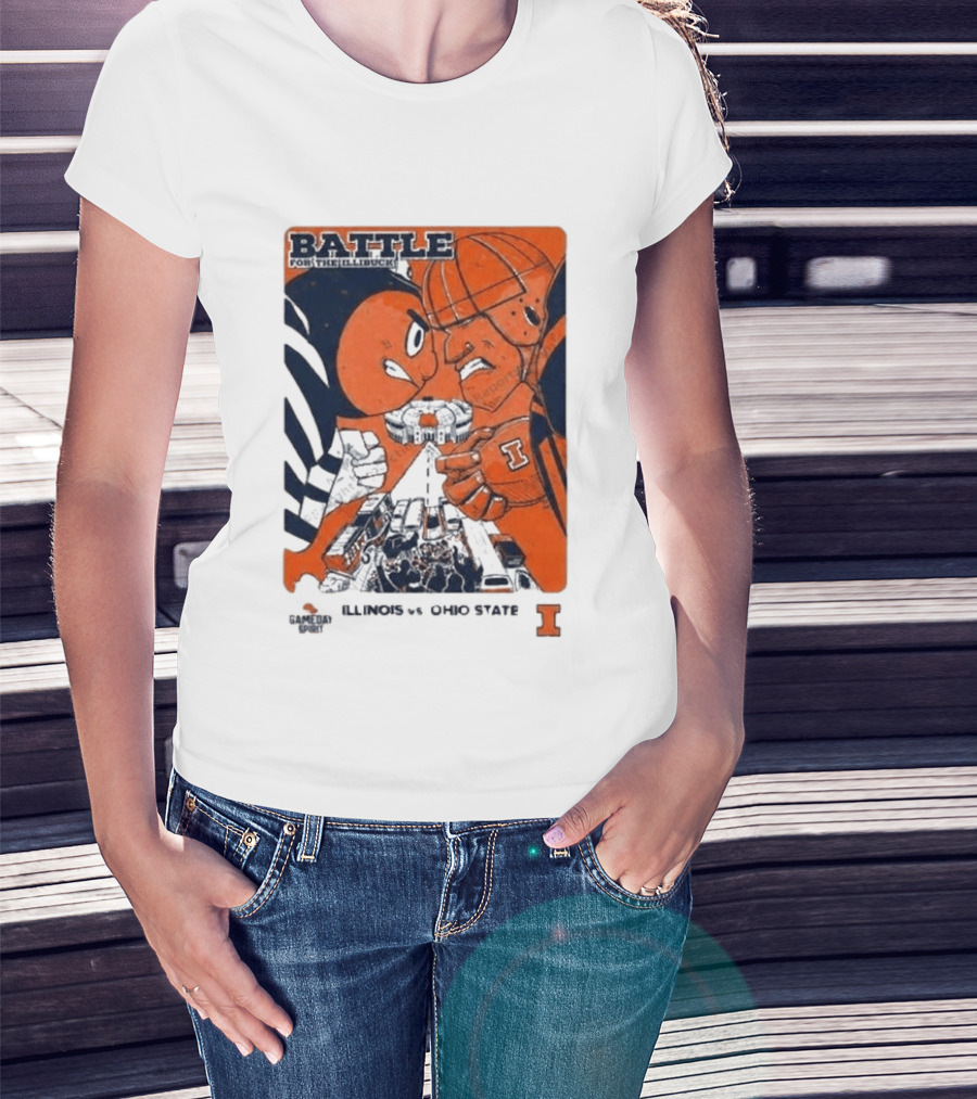 Battle For The Illibuck Illinois Vs Ohio State NCAA College Football 2026 Ohio Stadium T-Shirt