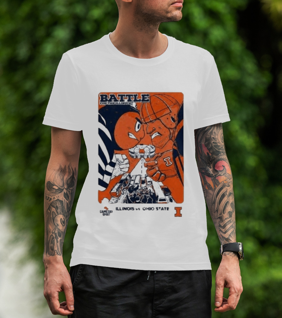 Battle For The Illibuck Illinois Vs Ohio State NCAA College Football 2026 Ohio Stadium T-Shirt