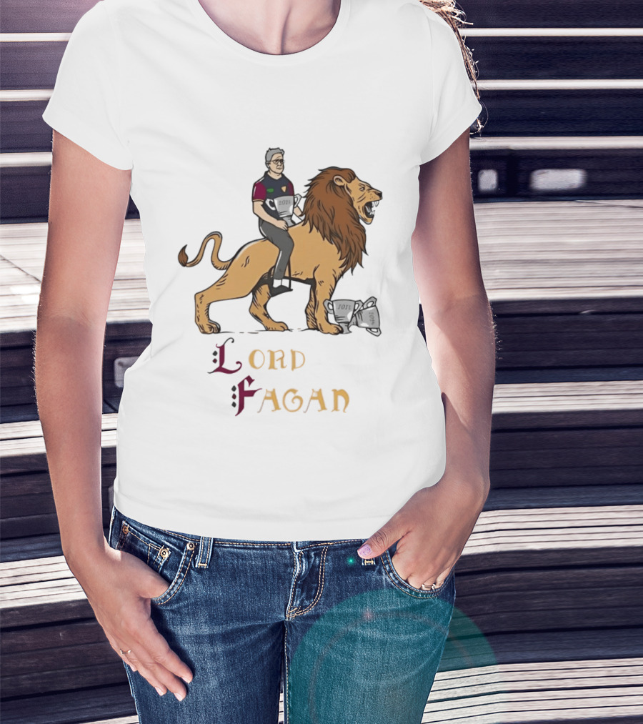 Lord Fagan Brisbane Lions 2024 Premiership Trophy Holder Riding Lion T-Shirt