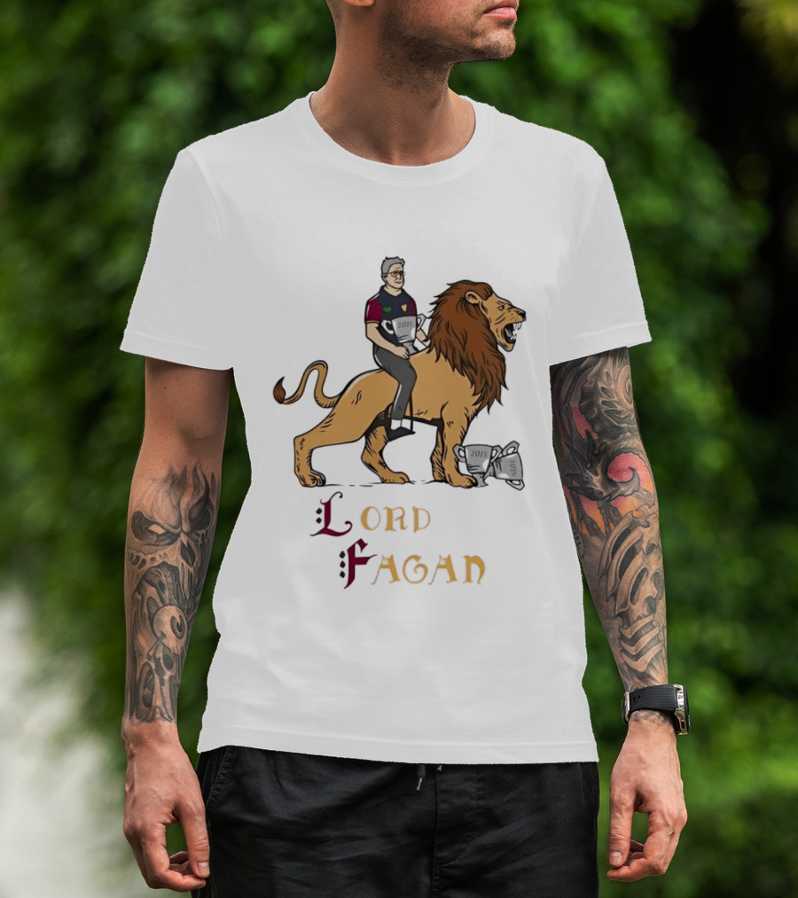 Lord Fagan Brisbane Lions 2024 Premiership Trophy Holder Riding Lion T-Shirt