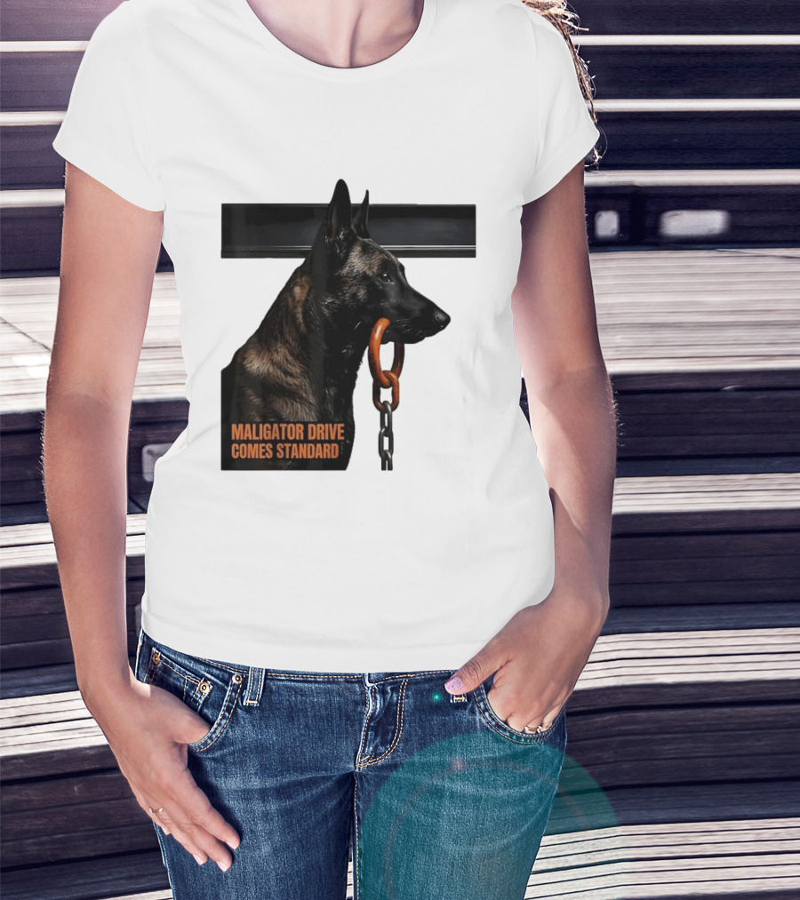 Maligator Drive Comes Standard Belgian Malinois Iron Bar Handler T-Shirt