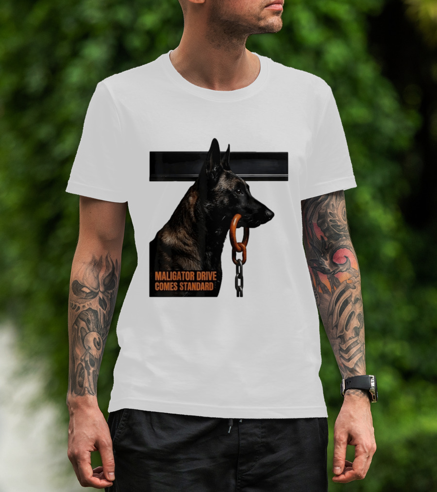 Maligator Drive Comes Standard Belgian Malinois Iron Bar Handler T-Shirt