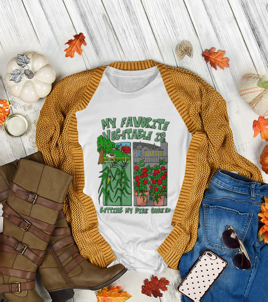 My Favorite Vegetable Is Getting My Dick Sucked Farm Scene City Rooftop Tomato Plants T-Shirt
