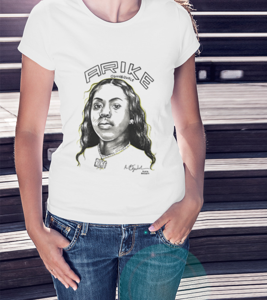 Playa Society Arike Ogunbowale Portrait With Necklace T-Shirt