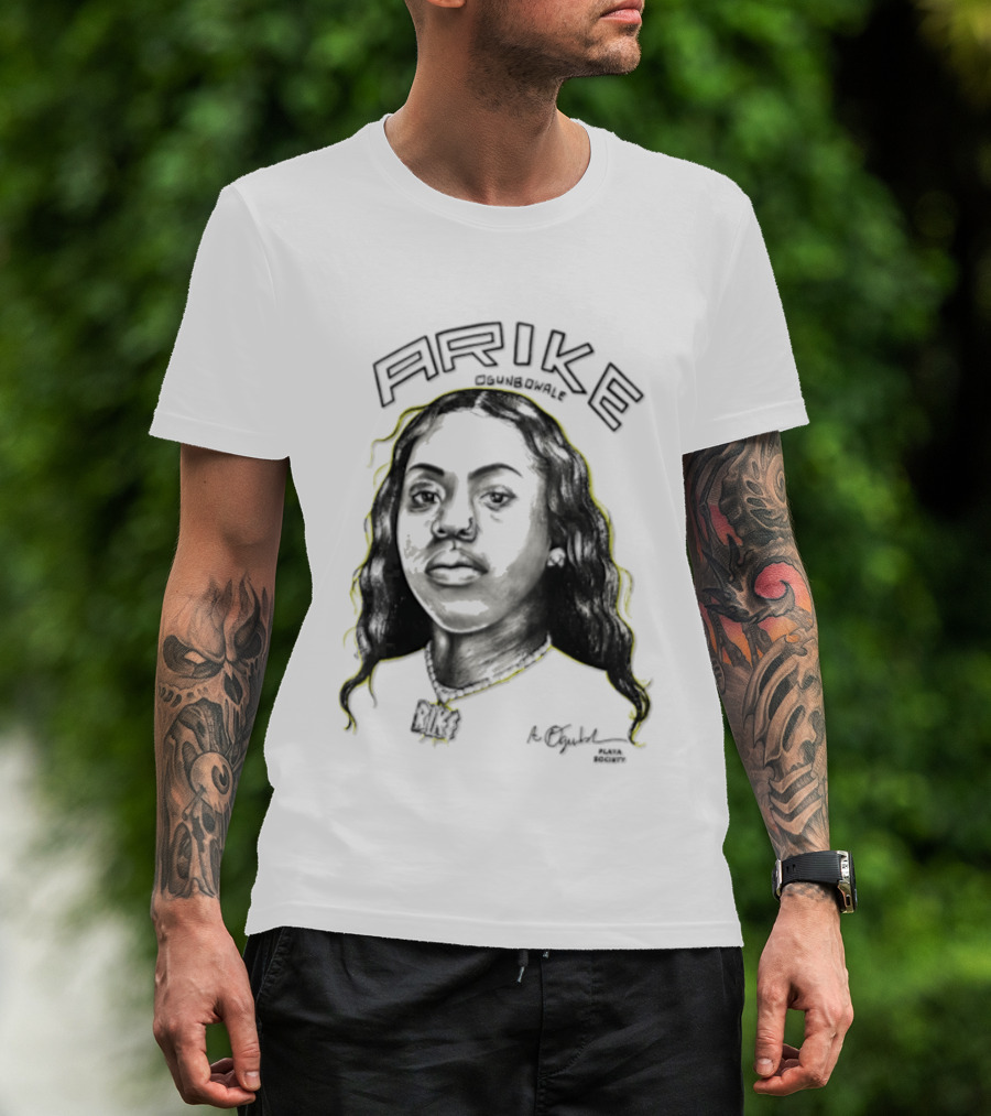 Playa Society Arike Ogunbowale Portrait With Necklace T-Shirt