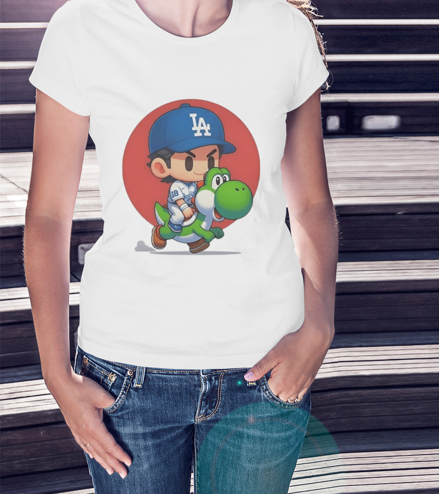 Los Angeles Dodgers Shohei Ohtani 18 Riding Yoshi T-Shirt