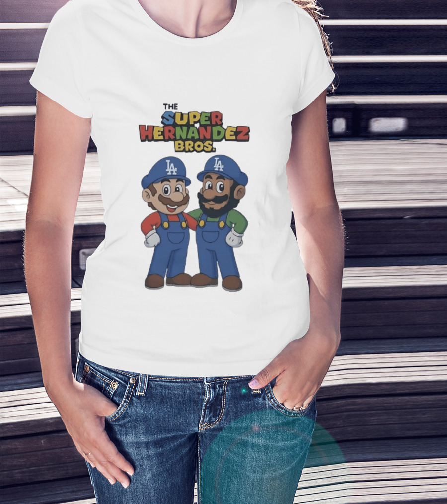 The Super Hernandez Bros Los Angeles Dodgers LA Cap Characters T-Shirt