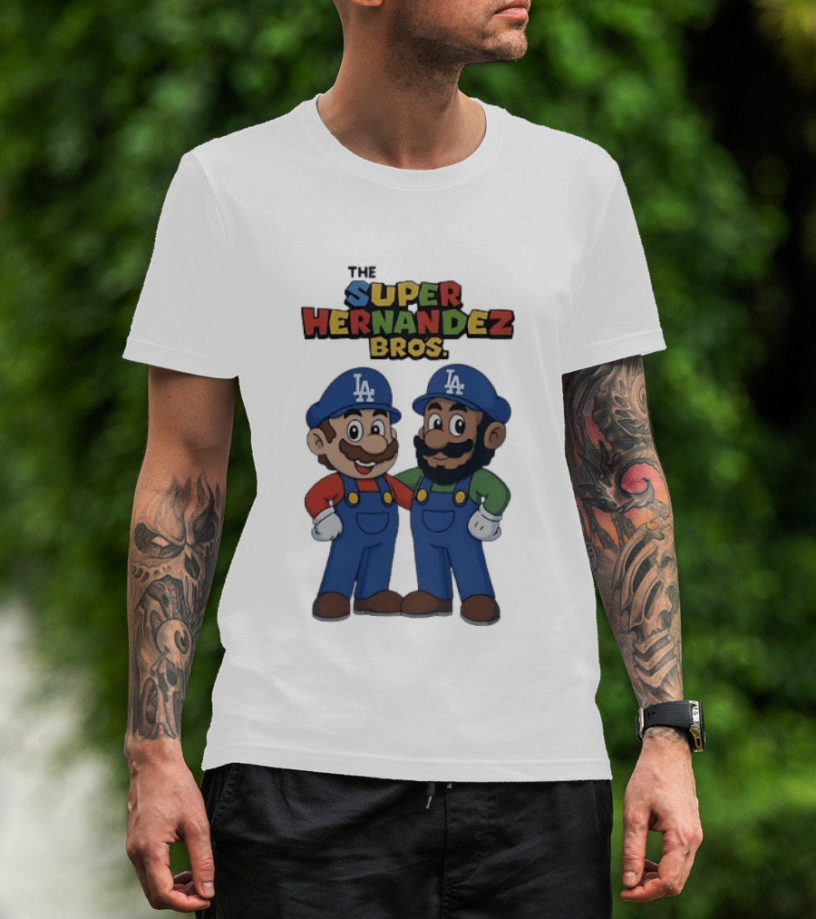 The Super Hernandez Bros Los Angeles Dodgers LA Cap Characters T-Shirt