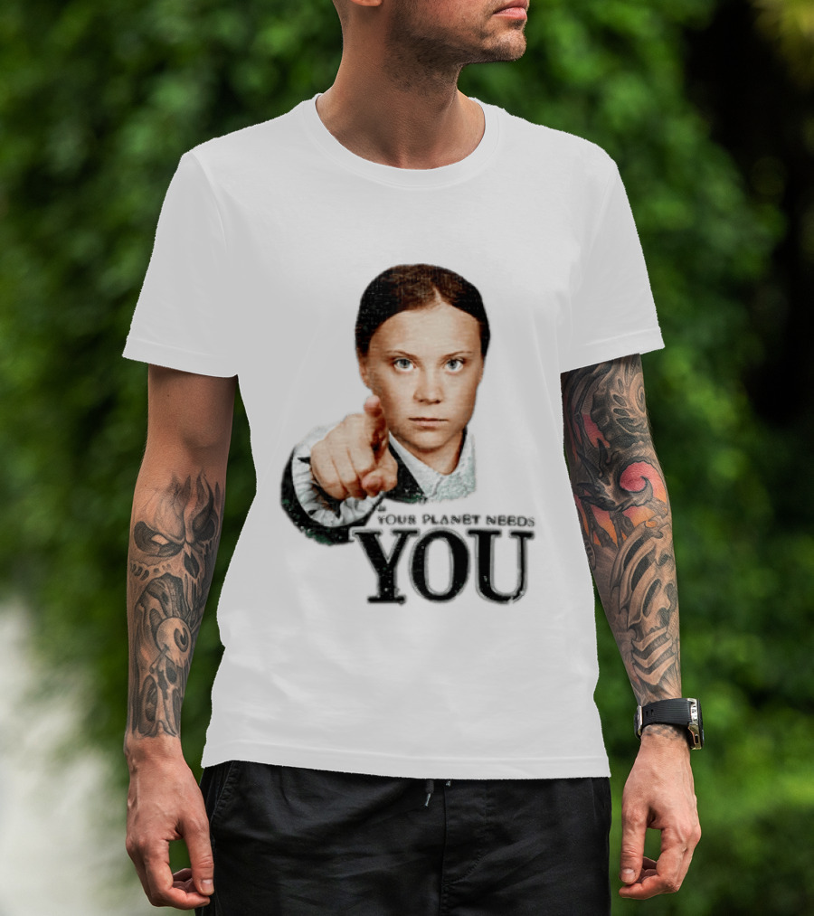 Your Planet Needs You Girl Pointing Iconic Call To Action T-Shirt
