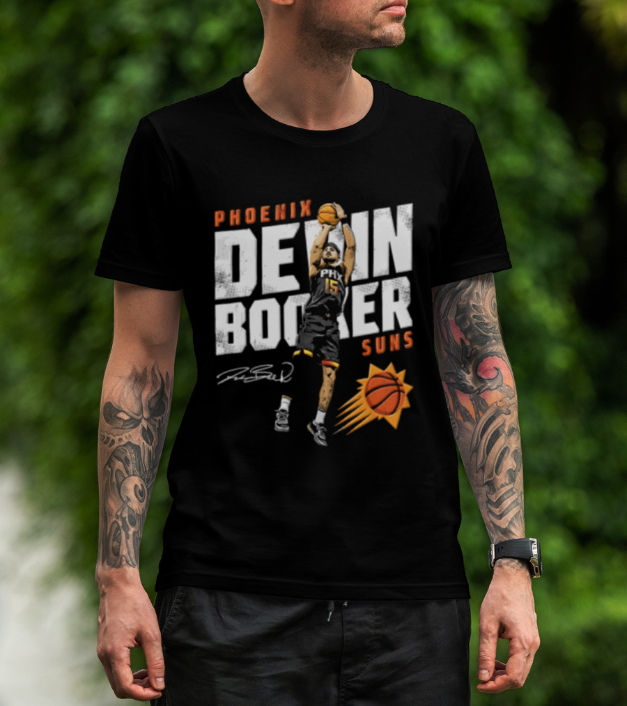 Phoenix Suns Devin Booker Jump Shot NBA Basketball T-Shirt