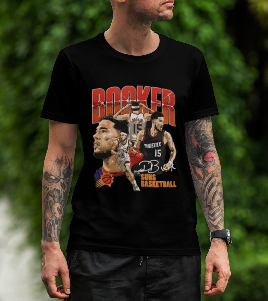 Devin Booker Phoenix Suns Basketball Player Action 15 Suns NBA Basketball T-Shirt