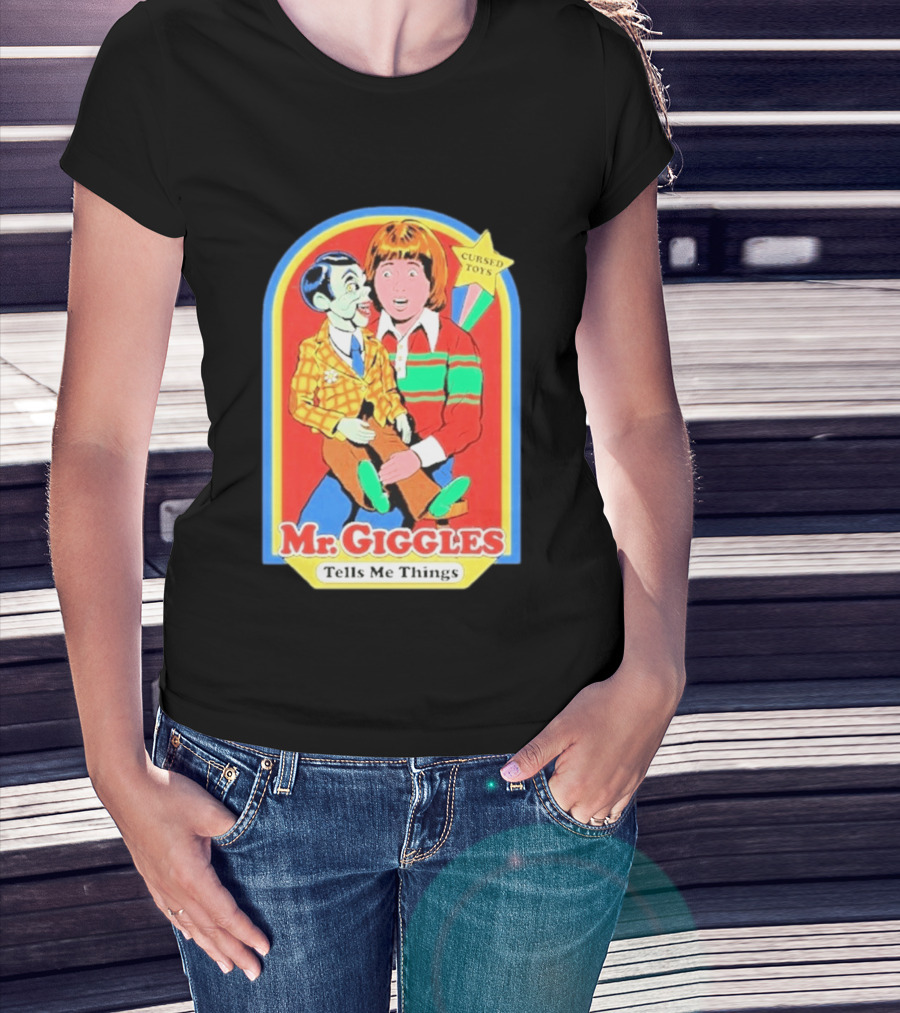 Mr Giggles Cursed Toys Tells Me Things T-Shirt