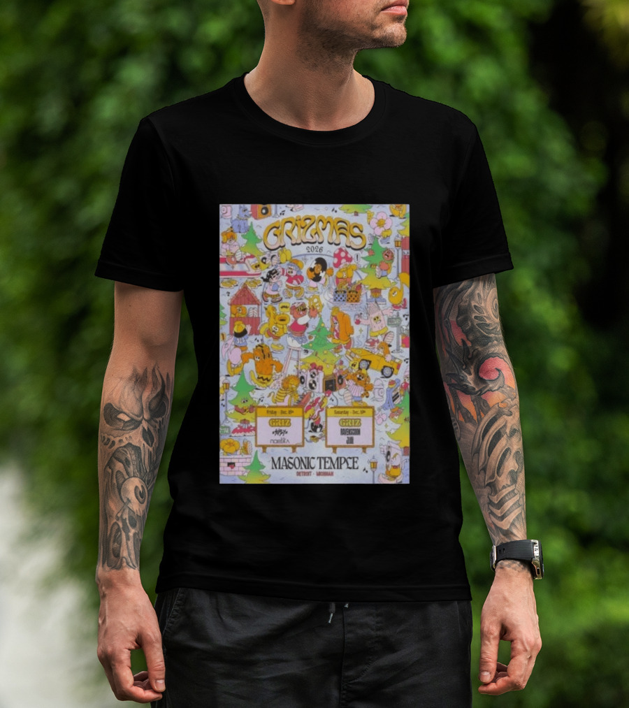 Grizmas 2026 Masonic Temple Detroit Michigan Griz Norbik Ravenscoon Jilli December 18 19 T-Shirt
