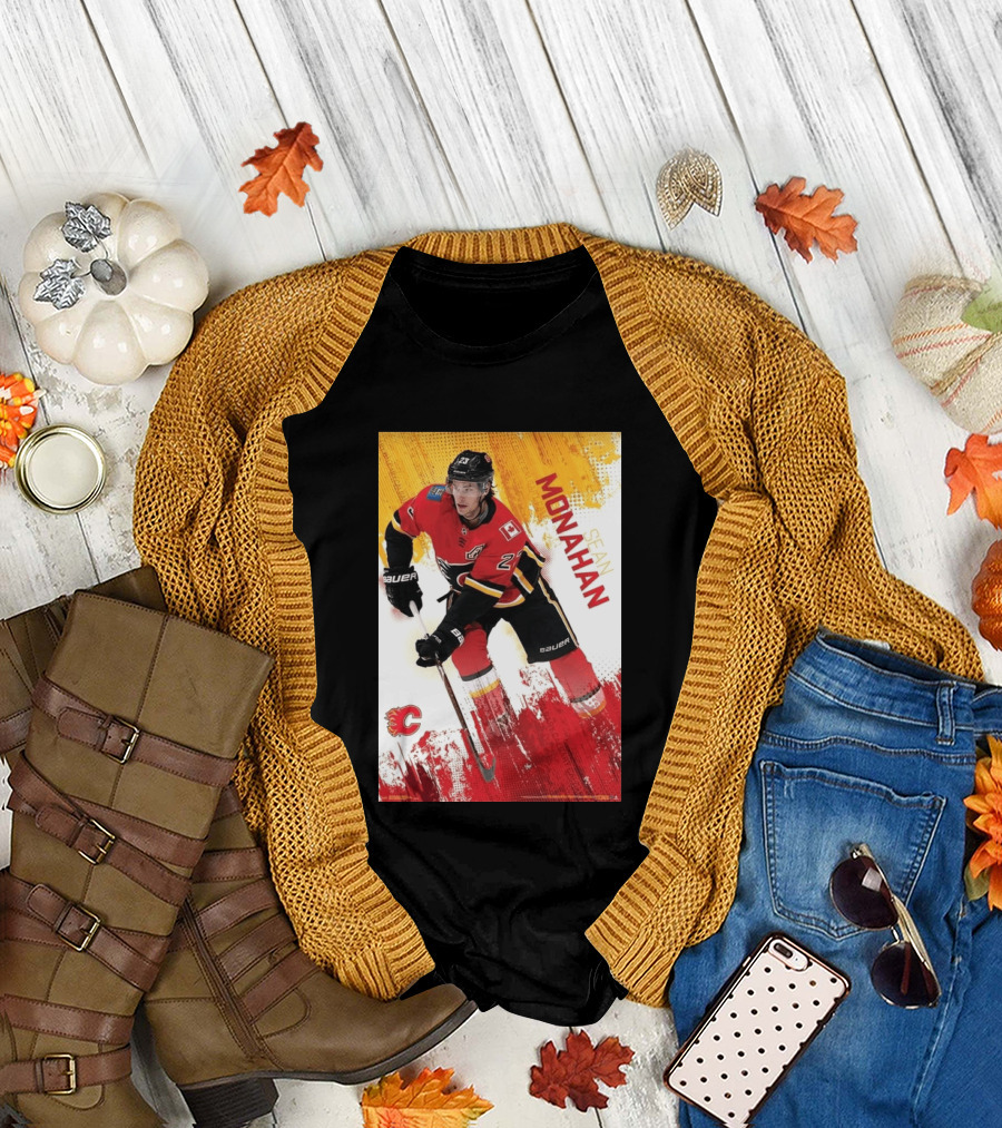 Sean Monahan Calgary Flames NHL Hockey Action T-Shirt
