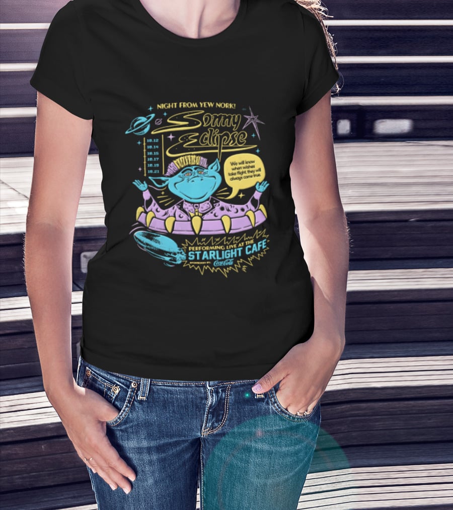 Night From Yew Nork Sonny Eclipse Starlight Cafe T-Shirt