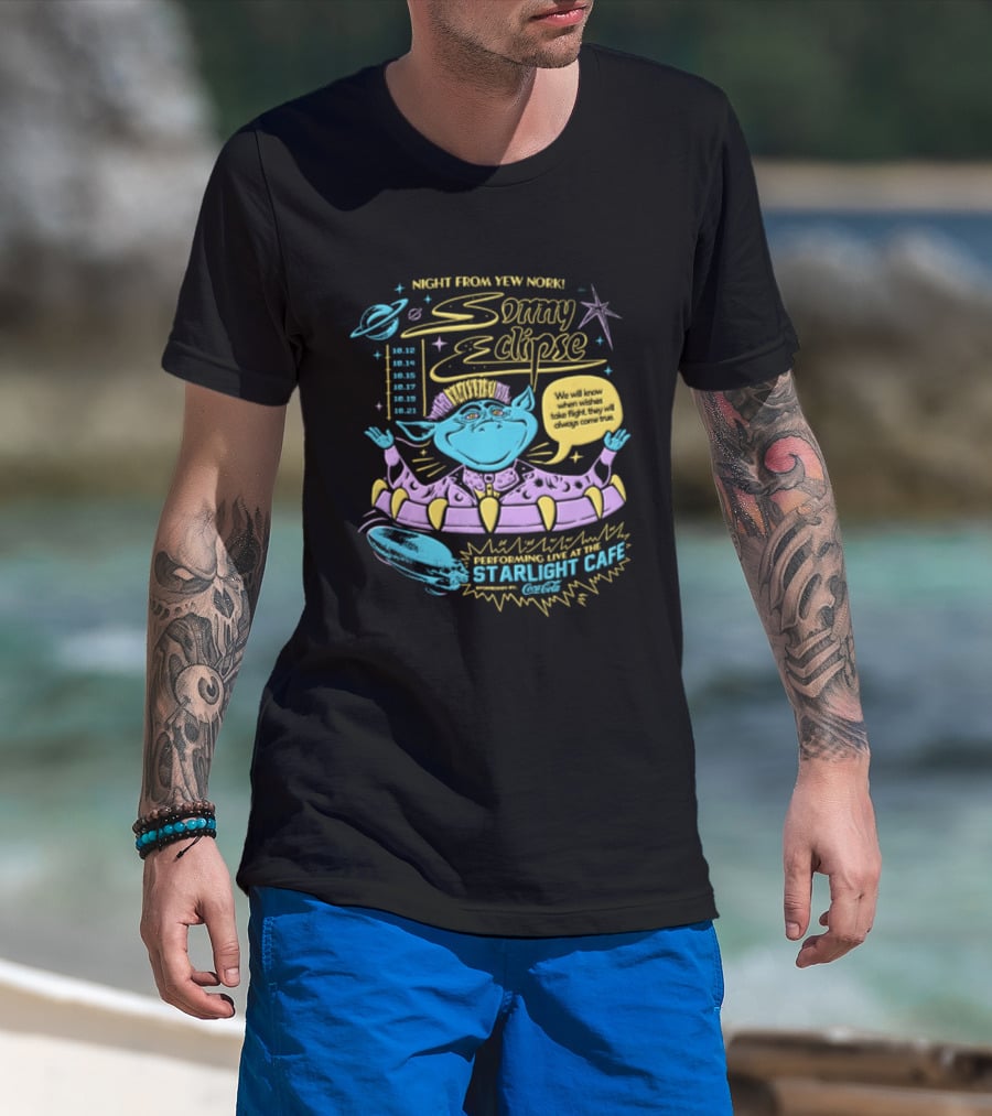 Night From Yew Nork Sonny Eclipse Starlight Cafe T-Shirt