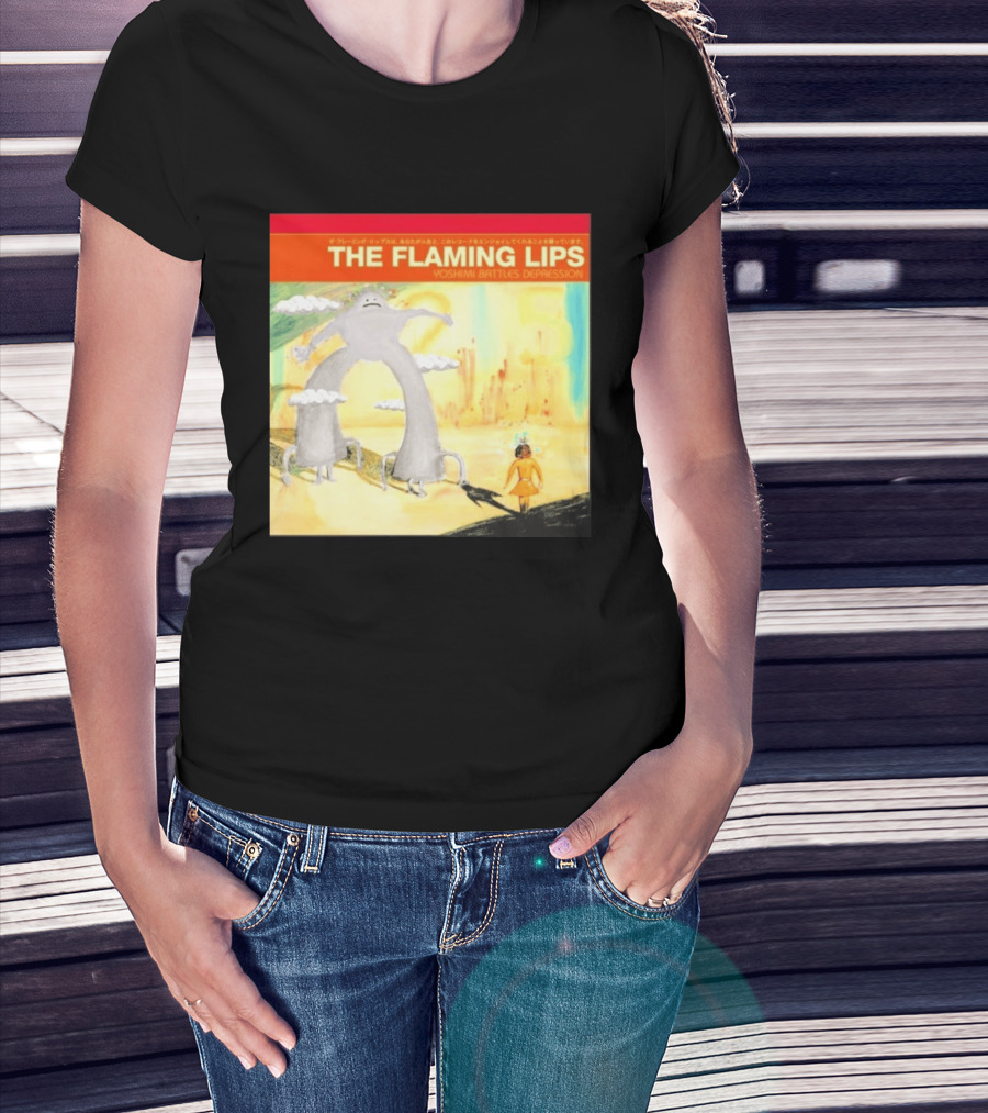 The Flaming Lips Yoshimi Battles Depression Mystery Creature And Girl In Fantasy World T-Shirt