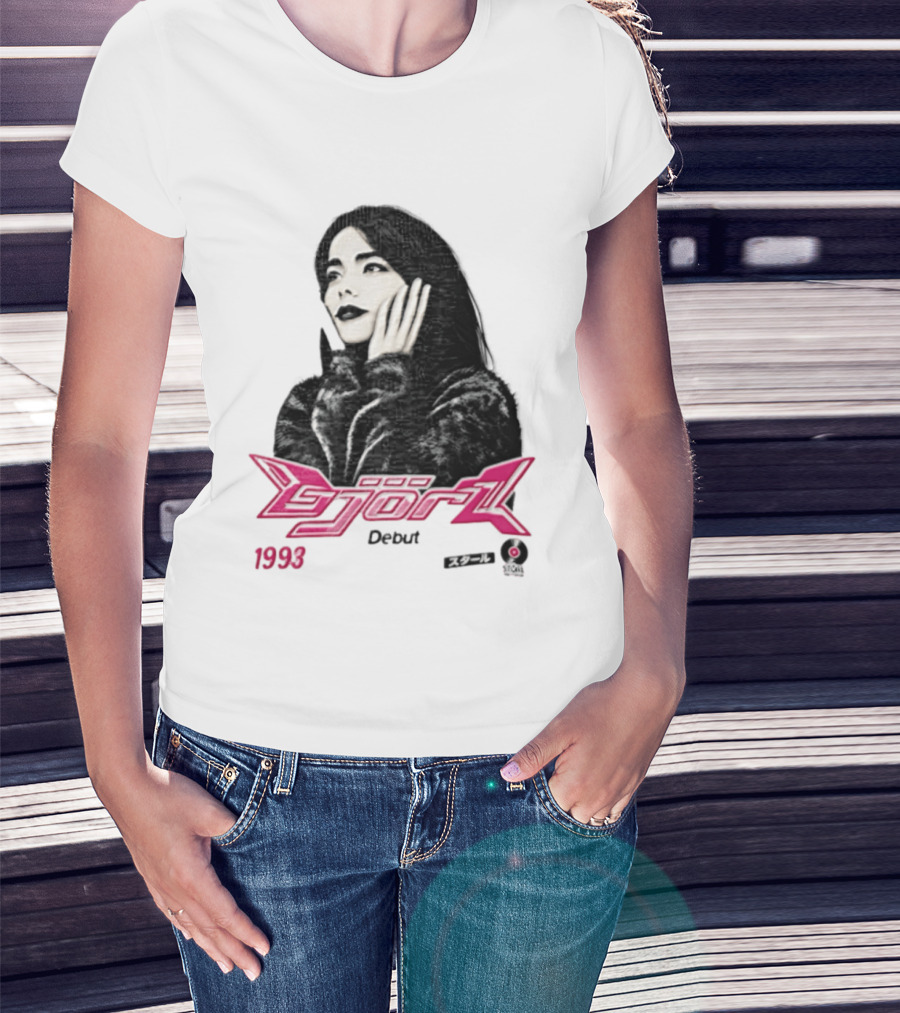 Bjork Debut 1993 Woman Hands On Face Pink T-Shirt