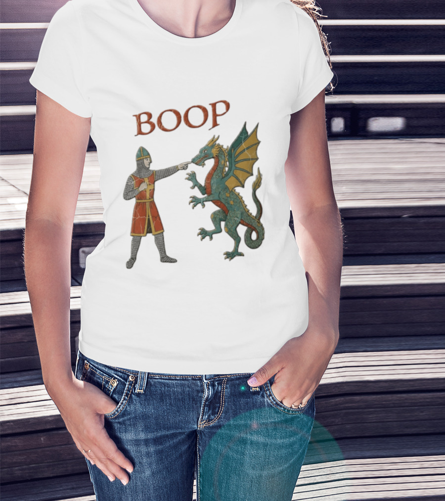 Knight Pointing Boop Dragon Encounter T-Shirt