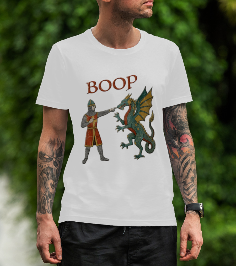 Knight Pointing Boop Dragon Encounter T-Shirt