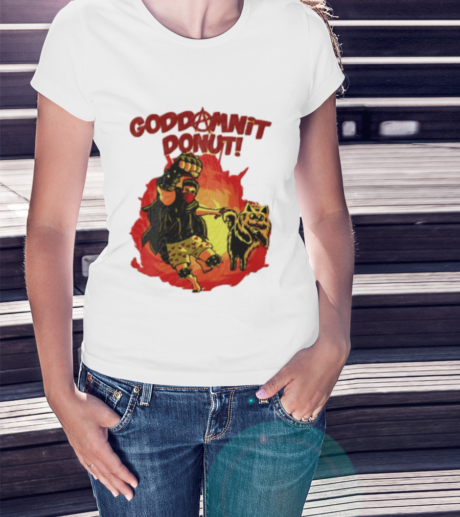 Goddamnit Donut Dungeon Crawler Carl With Mask And Cat T-Shirt