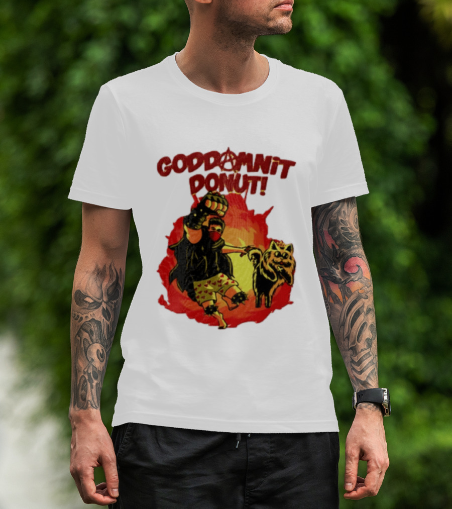 Goddamnit Donut Dungeon Crawler Carl With Mask And Cat T-Shirt