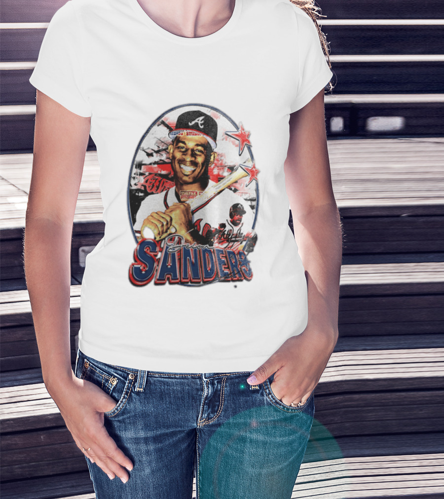 Deion Sanders Atlanta Braves MLB Stars Baseball Sports Memorabilia T-Shirt