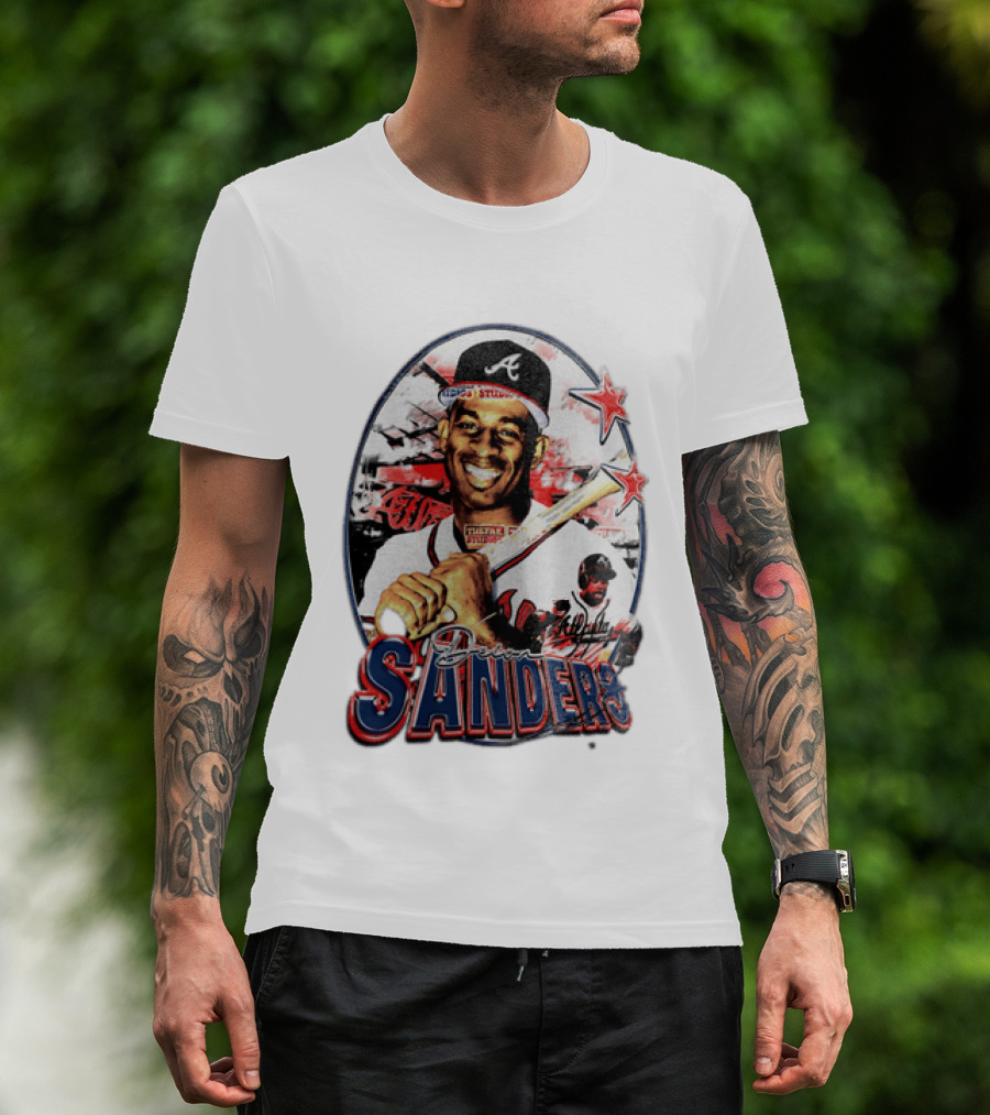 Deion Sanders Atlanta Braves MLB Stars Baseball Sports Memorabilia T-Shirt