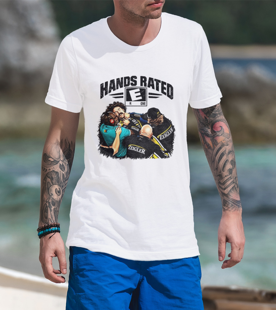 Ryan Blaney Vs Carson Hocevar Hands Rated E Zeigler Racing For Everyone T-Shirt
