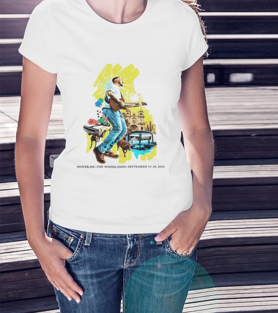 The Woodlands Concert Dover DE September 2026 Vintage Car Fireworks Artistry T-Shirt
