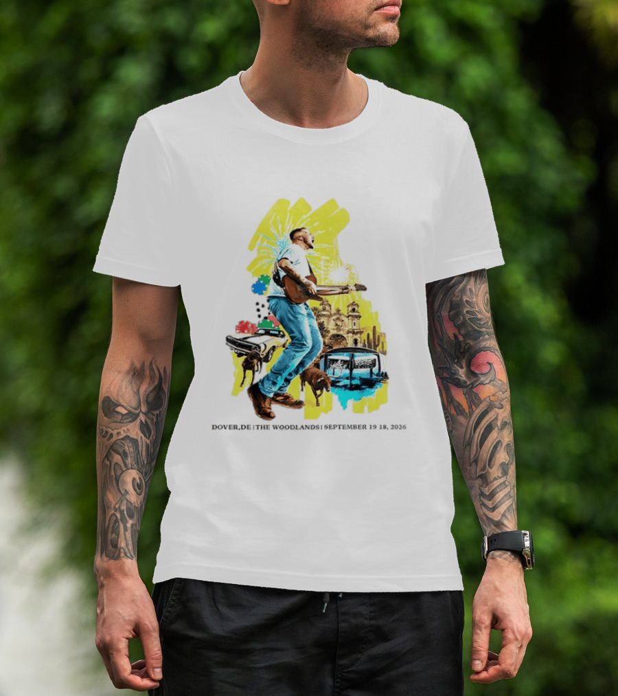 The Woodlands Concert Dover DE September 2026 Vintage Car Fireworks Artistry T-Shirt