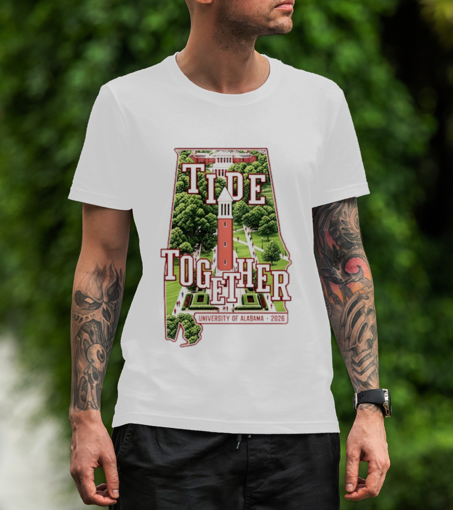 University Of Alabama 2026 Tide Together Alabama Map T-Shirt
