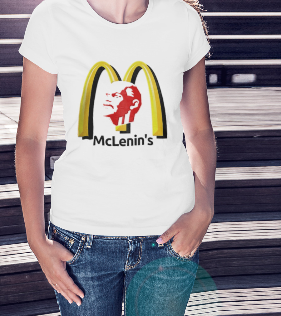Vladimir Lenin Red Face McLenin's Yellow Arches T-Shirt