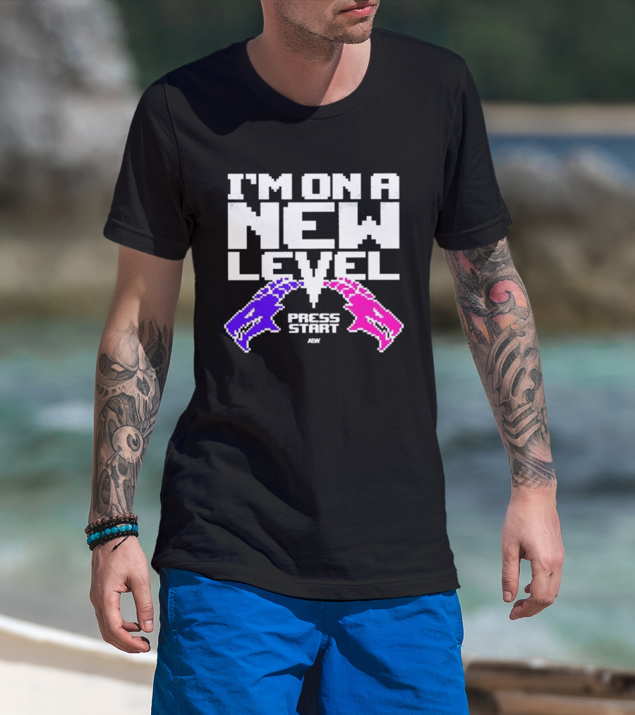 AEW I’m On A New Level Press Start Wrestling T-Shirt
