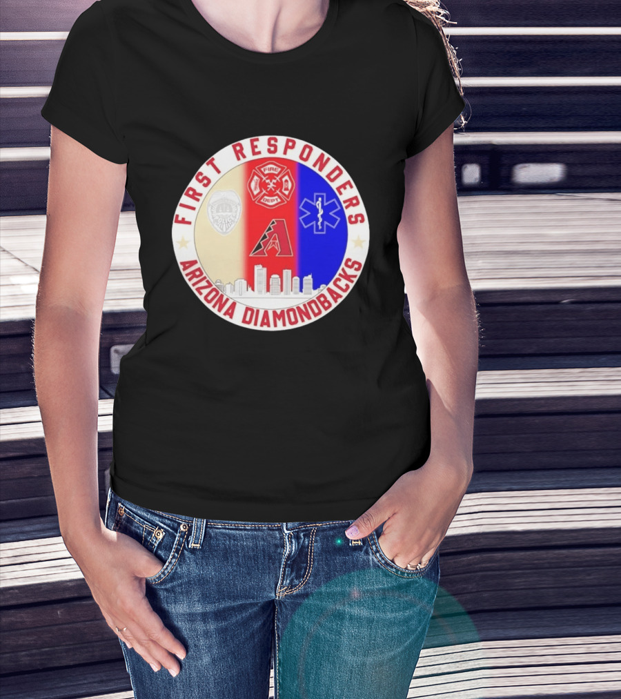 Arizona Diamondbacks First Responders Police Fire Dept EMT Appreciation T-Shirt