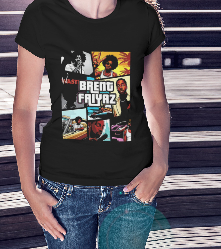 Brent Faiyaz Wasteland Multiple Panels Singer Lifestyle Retro Beach Vibe T-Shirt