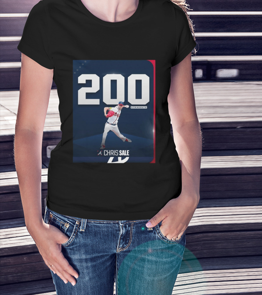 Chris Sale 200 Strikeouts Atlanta Braves T-Shirt