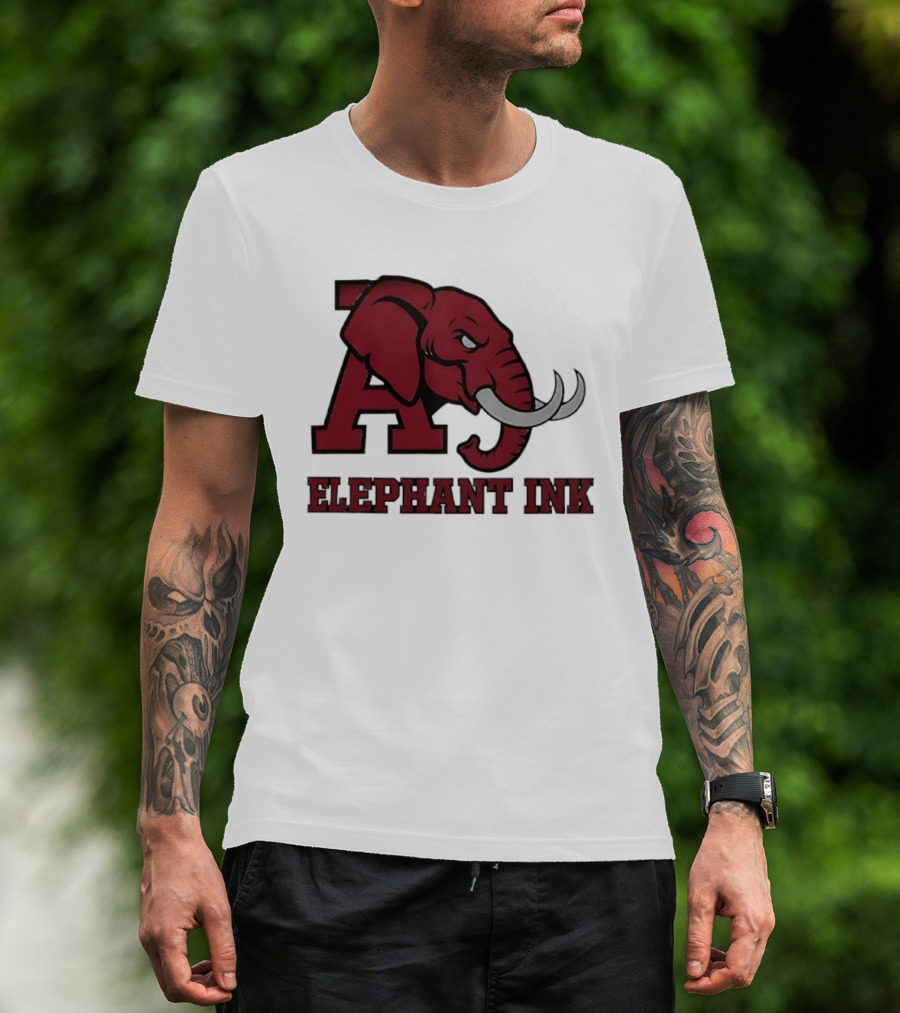 Alabama Crimson Tide Elephant Ink College Football T-Shirt