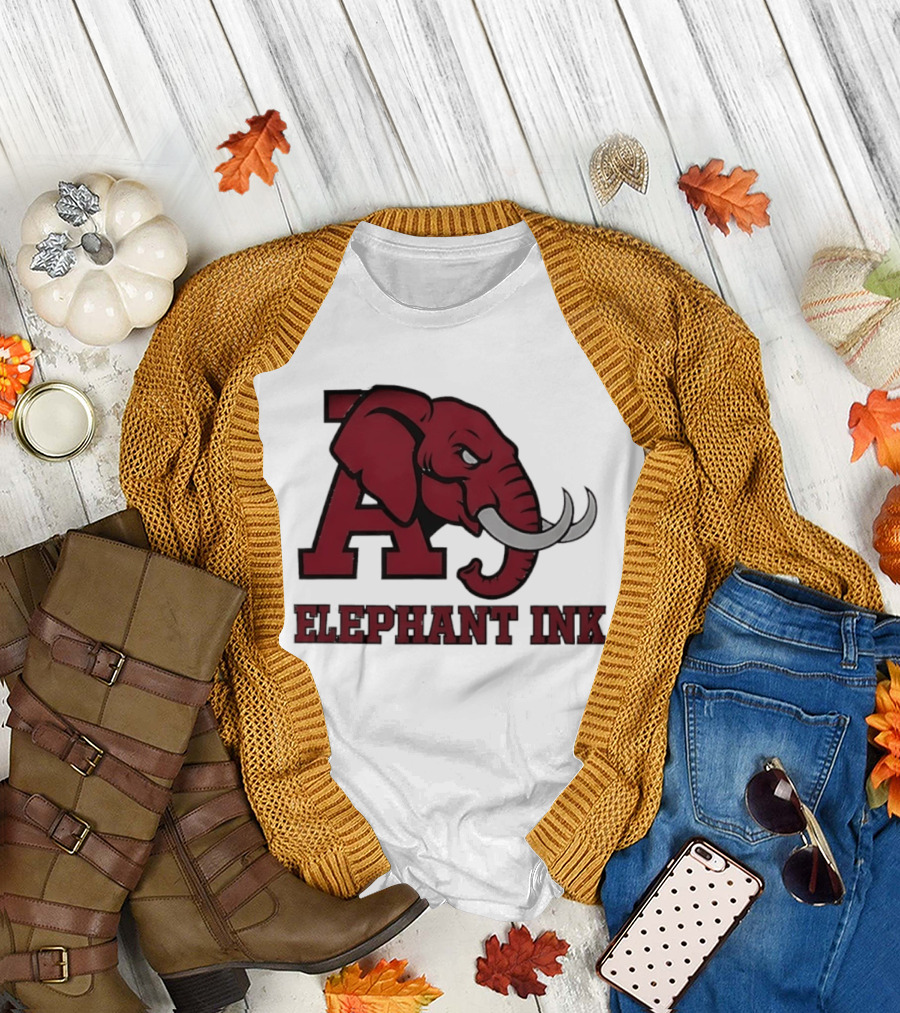 Alabama Crimson Tide Elephant Ink College Football T-Shirt