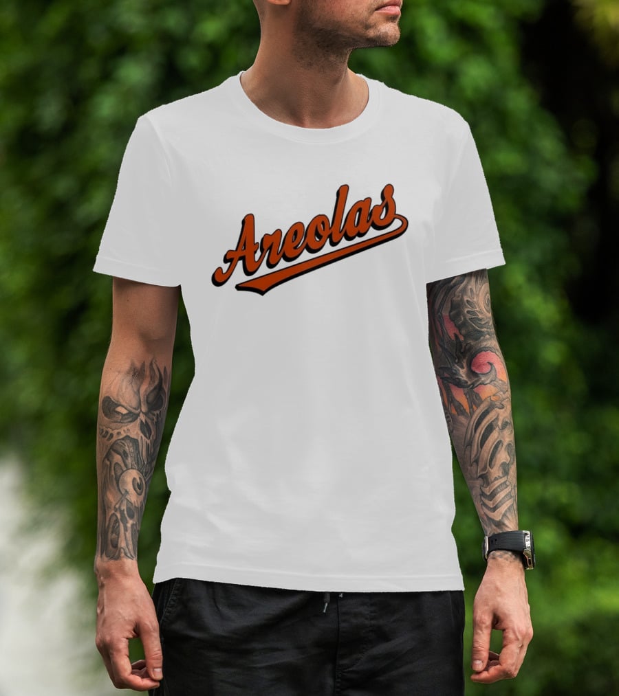 Areolas Script Sporty Baseball Style Retro Font T-Shirt