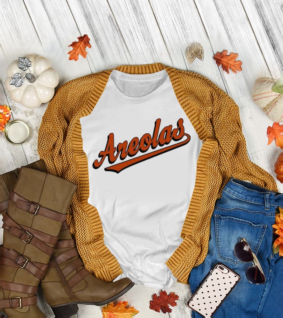 Areolas Script Sporty Baseball Style Retro Font T-Shirt