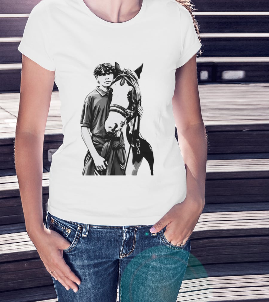Boy With His Horse Equestrian Farm Life T-Shirt