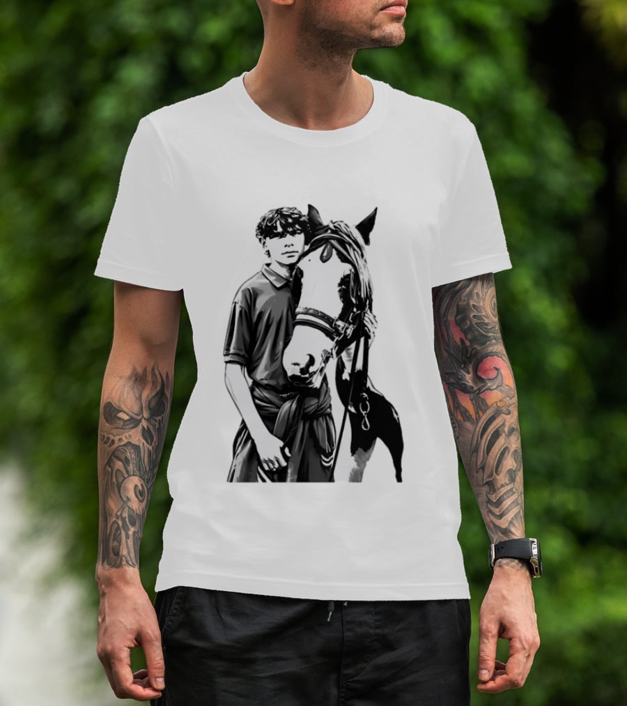 Boy With His Horse Equestrian Farm Life T-Shirt