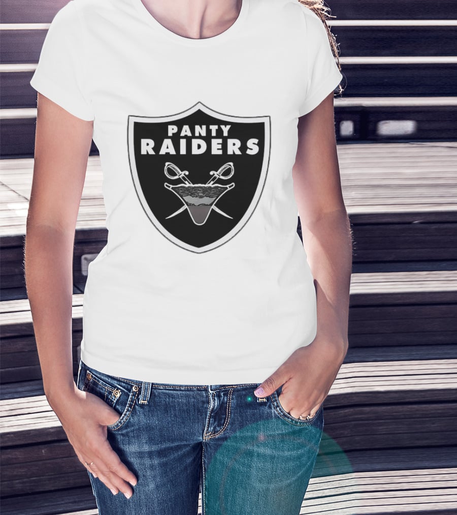 Las Vegas Panty Raiders Shield Swords And Underwear Crest T-Shirt